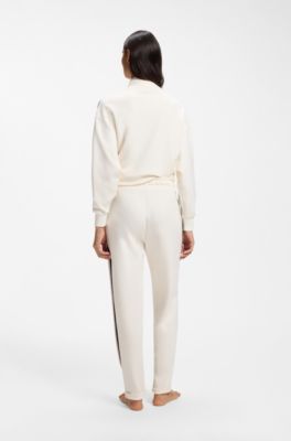 Tracksuit bottoms with signature-stripe details, Natural