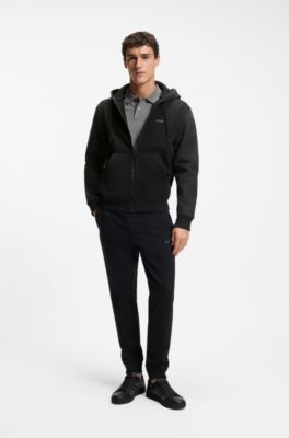 Relaxed-fit tracksuit set in cotton terry, Black