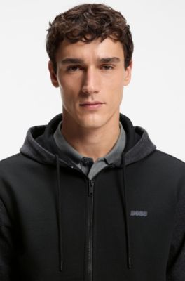 Relaxed-fit tracksuit set in cotton terry, Black