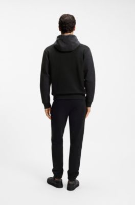 Relaxed-fit tracksuit set in cotton terry, Black