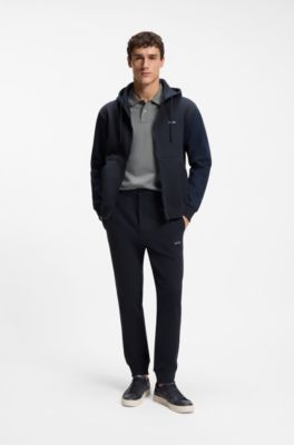 Relaxed-fit tracksuit set in cotton terry, Dark Blue