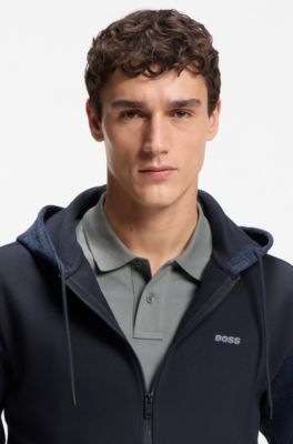 Relaxed-fit tracksuit set in cotton terry, Dark Blue