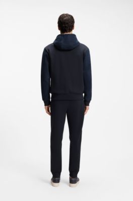 Set di tuta sportiva relaxed fit in terry di cotone, Blu scuro