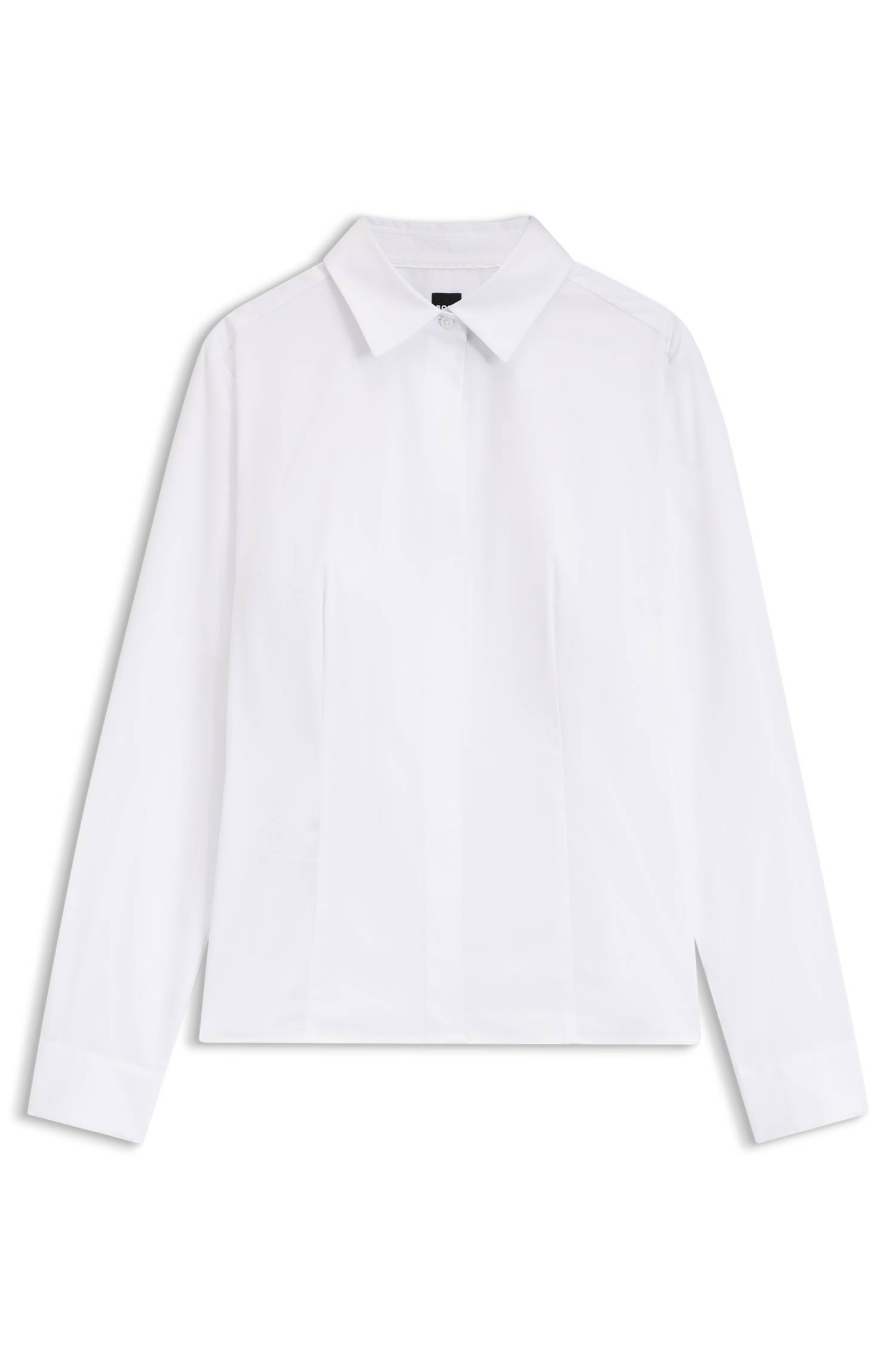 Boss Slim-fit cotton-blend blouse with side zip skjortor & blusar dam – bild 4