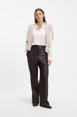 Stretch-silk blouse, Natural