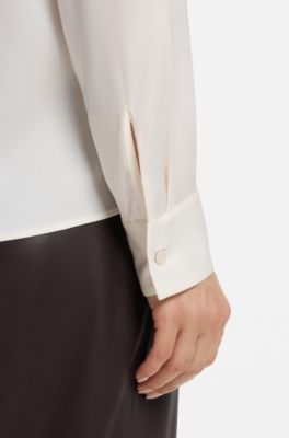 Stretch-silk blouse, Natural
