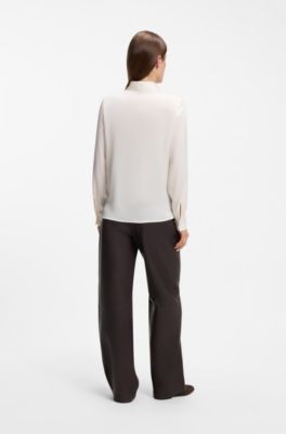 Stretch-silk blouse, Natural