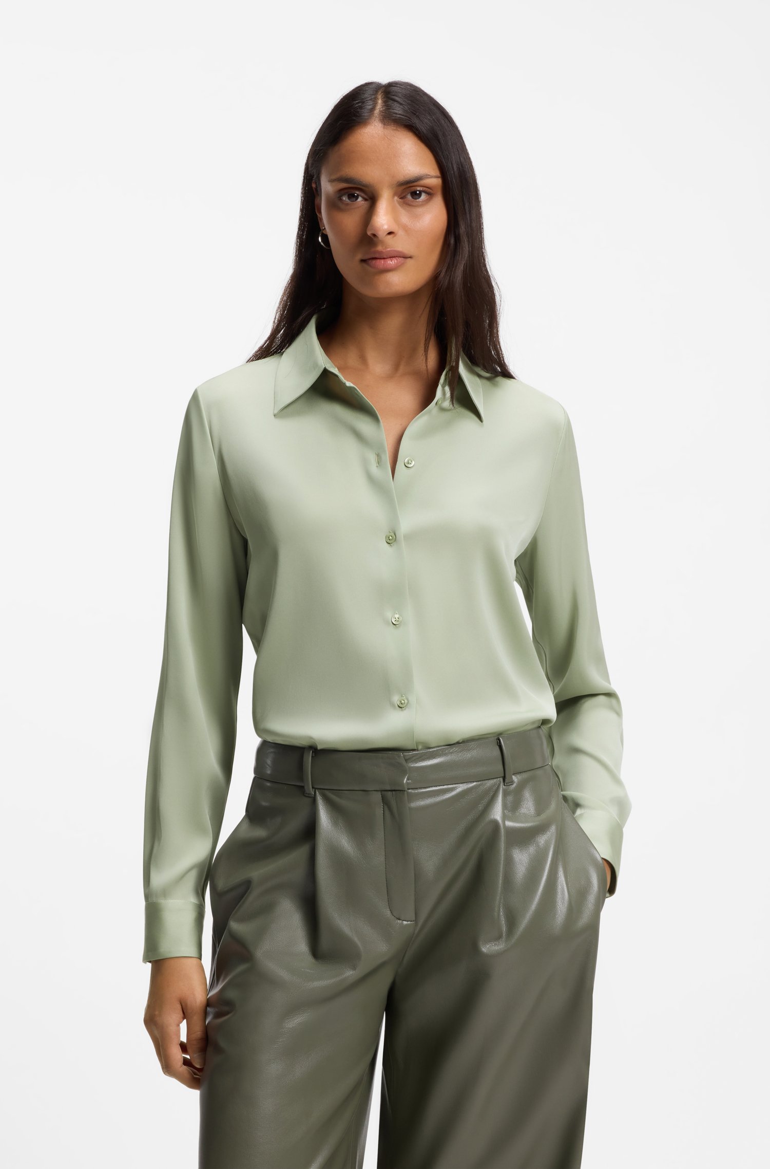 Boss Stretch-silk blouse skjortor & blusar dam
