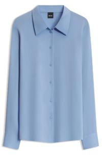 Stretch-silk blouse, Light Blue