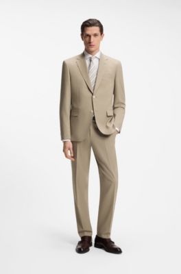 Two-piece regular-fit suit in easy-care fabric, Beige