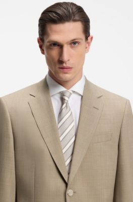 085 美品 HUGO BOSS ヒューゴボス 光沢 スーツ ベージュ系 L相当 メンズスーツ | HUGO BOSS