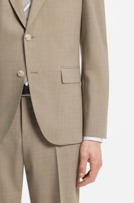 Two-piece regular-fit suit in easy-care fabric, Beige