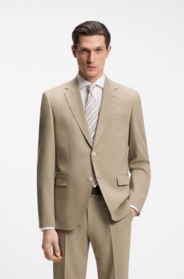 Two-piece regular-fit suit in easy-care fabric, Beige