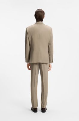 Two-piece regular-fit suit in easy-care fabric, Beige