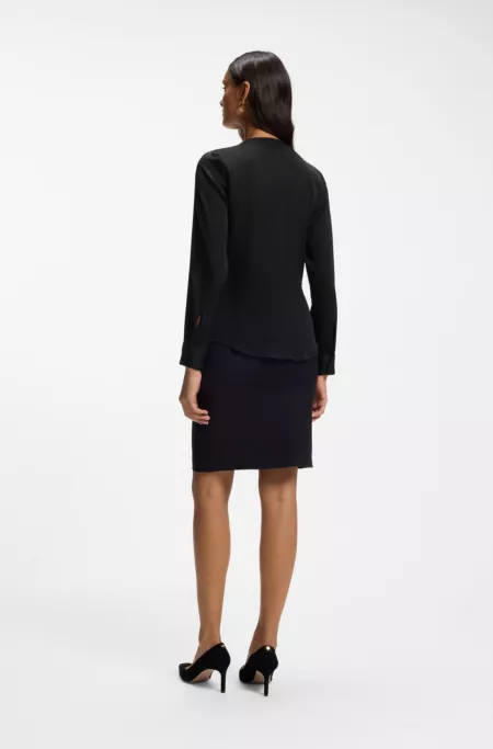 Stretch-silk blouse with gathered details