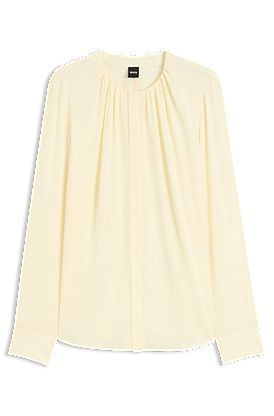 Stretch-silk blouse with gathered details
