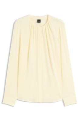 Stretch-silk blouse with gathered details 1