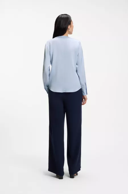Stretch-silk blouse with gathered details