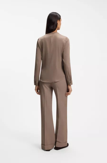 Stretch-silk blouse with gathered details