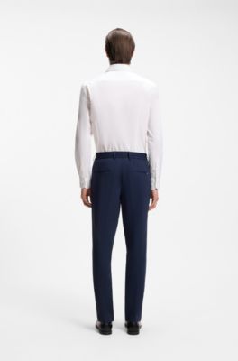 Slim-fit shirt in cotton-blend poplin, White