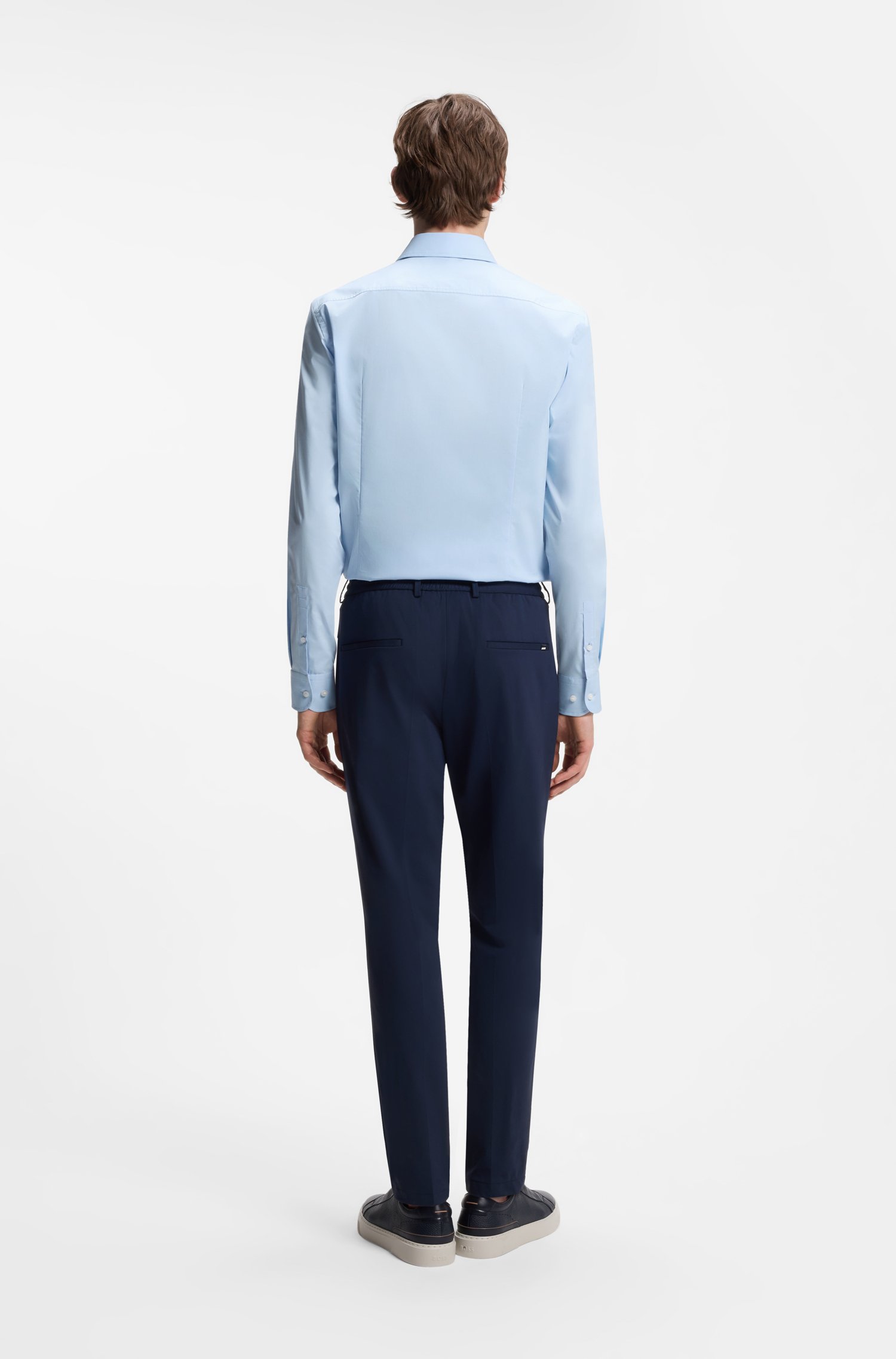 Boss Slim-fit shirt in cotton-blend poplin skjortor & blusar herr – bild 3