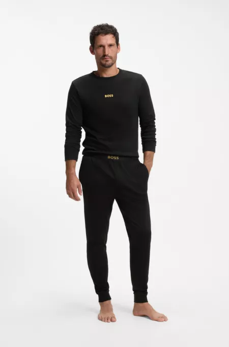 Ensemble pyjama en coton avec détail de taille logotée