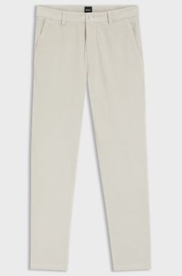 Modern-fit trousers in cotton-blend corduroy, Natural