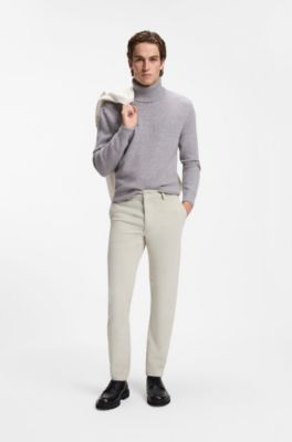 Modern-fit trousers in cotton-blend corduroy, Natural