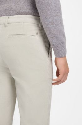 Modern-fit trousers in cotton-blend corduroy, Natural