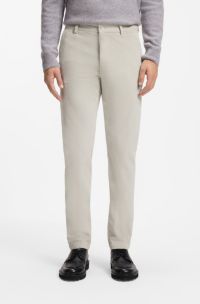 Modern-fit trousers in cotton-blend corduroy, Natural