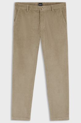 Modern-fit trousers in cotton-blend corduroy, Light Brown