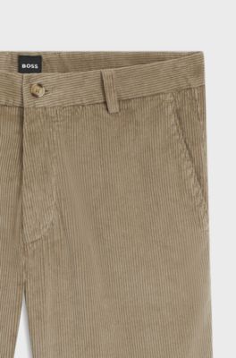 Modern-fit trousers in cotton-blend corduroy, Light Brown