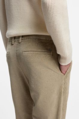 Modern-fit trousers in cotton-blend corduroy, Light Brown