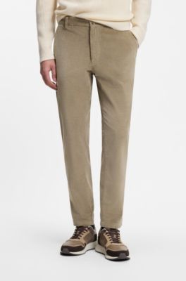 Modern-fit trousers in cotton-blend corduroy, Light Brown