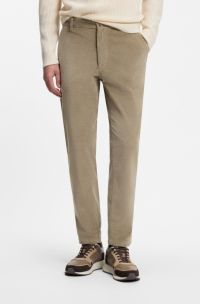 Modern-fit trousers in cotton-blend corduroy, Light Brown