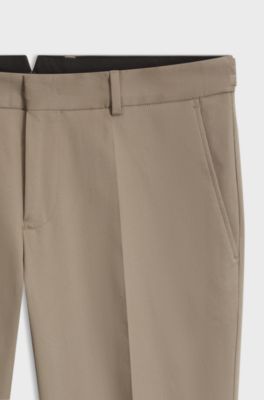 Stretch-cotton trousers, Light Brown