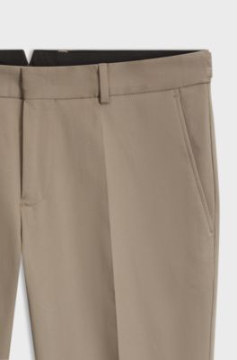 Stretch-cotton trousers, Light Brown