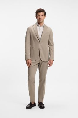 Stretch-cotton trousers, Light Brown