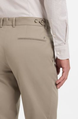 Stretch-cotton trousers, Light Brown