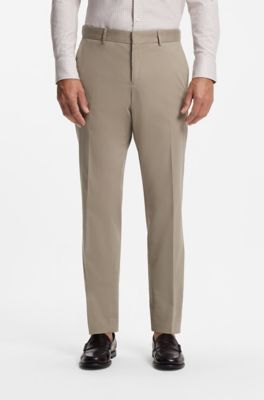 Stretch-cotton trousers, Light Brown