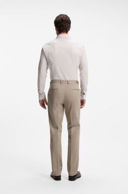 Stretch-cotton trousers, Light Brown