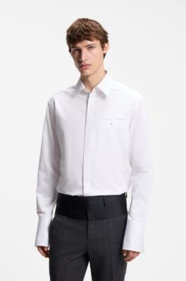 HUGO x entire studios relaxed-fit cotton shirt, White