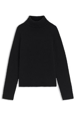 Rollneck sweater in a bouclé virgin-wool blend