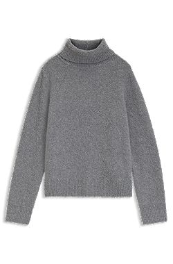 Rollneck sweater in a bouclé virgin-wool blend