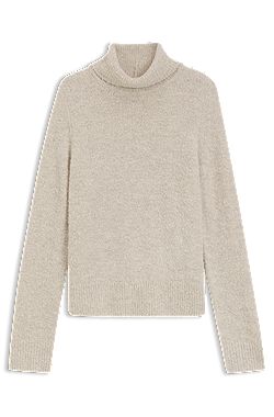 Rollneck sweater in a bouclé virgin-wool blend