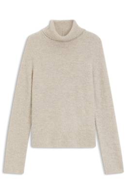 Boss Rollneck sweater in a bouclé virgin-wool blend polotröjor dam – bild 4