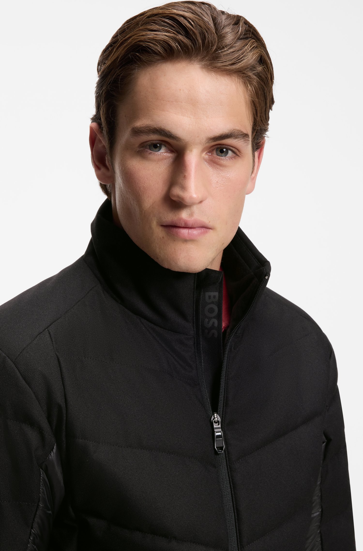 Boss Water-repellent jacket with down filling snörskor herr – bild 3