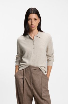 Polo sweater in pure cashmere