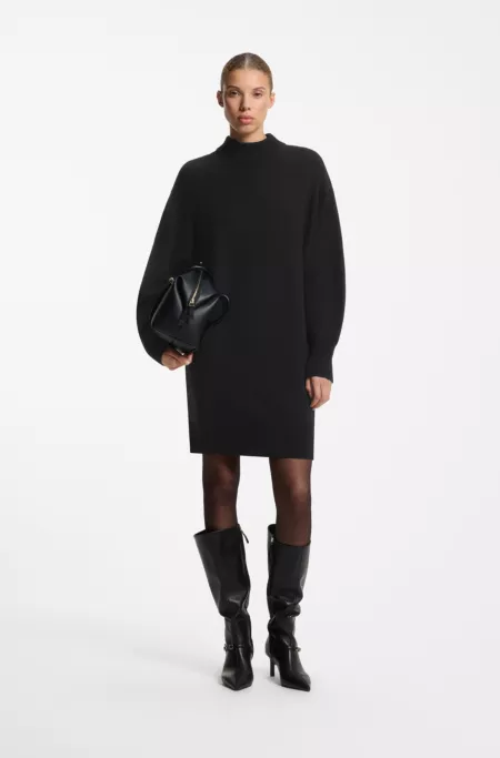 Robe en maille Oversize à petit col montant