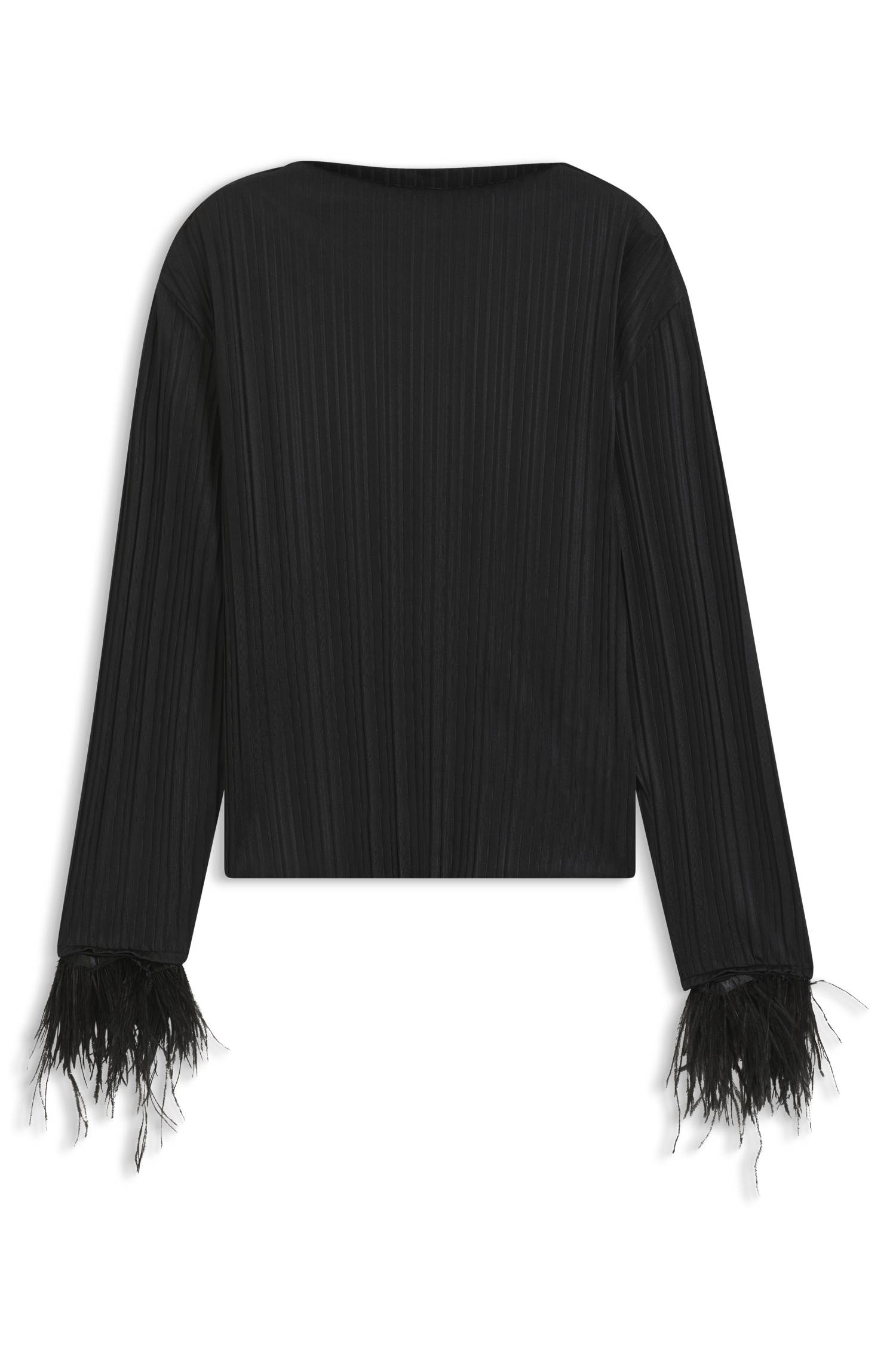 Boss Slim-fit mock-neck top with feather details toppar & linnen dam – bild 4